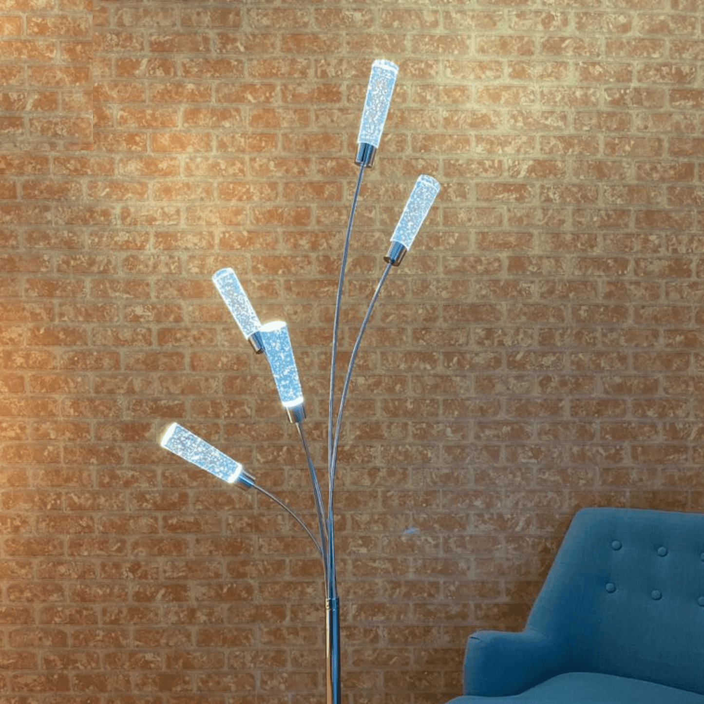 5 Acrylic Cylinders Floor Lamp Chrome - Orvon Lighting
