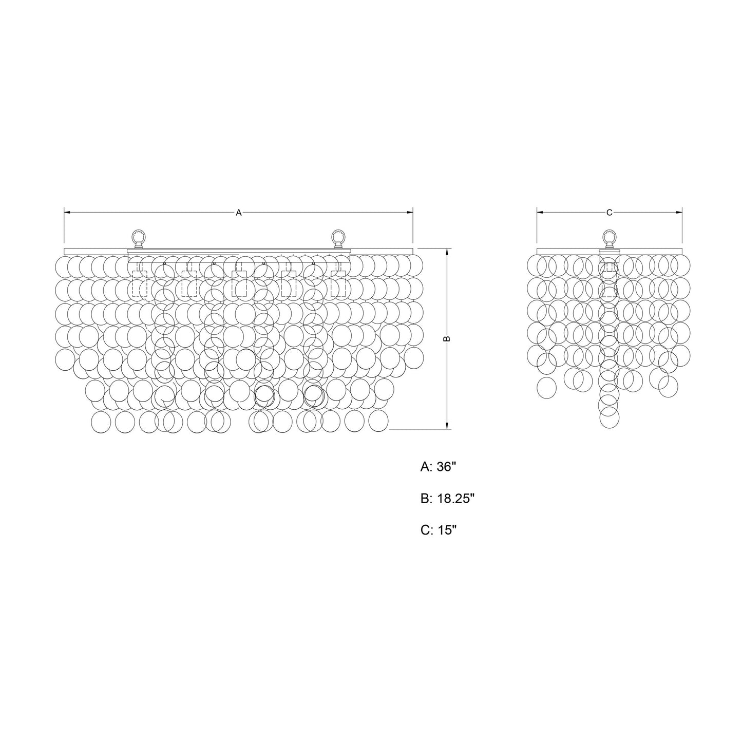 Elsa 5L Linear Chandelier Satin Nickel