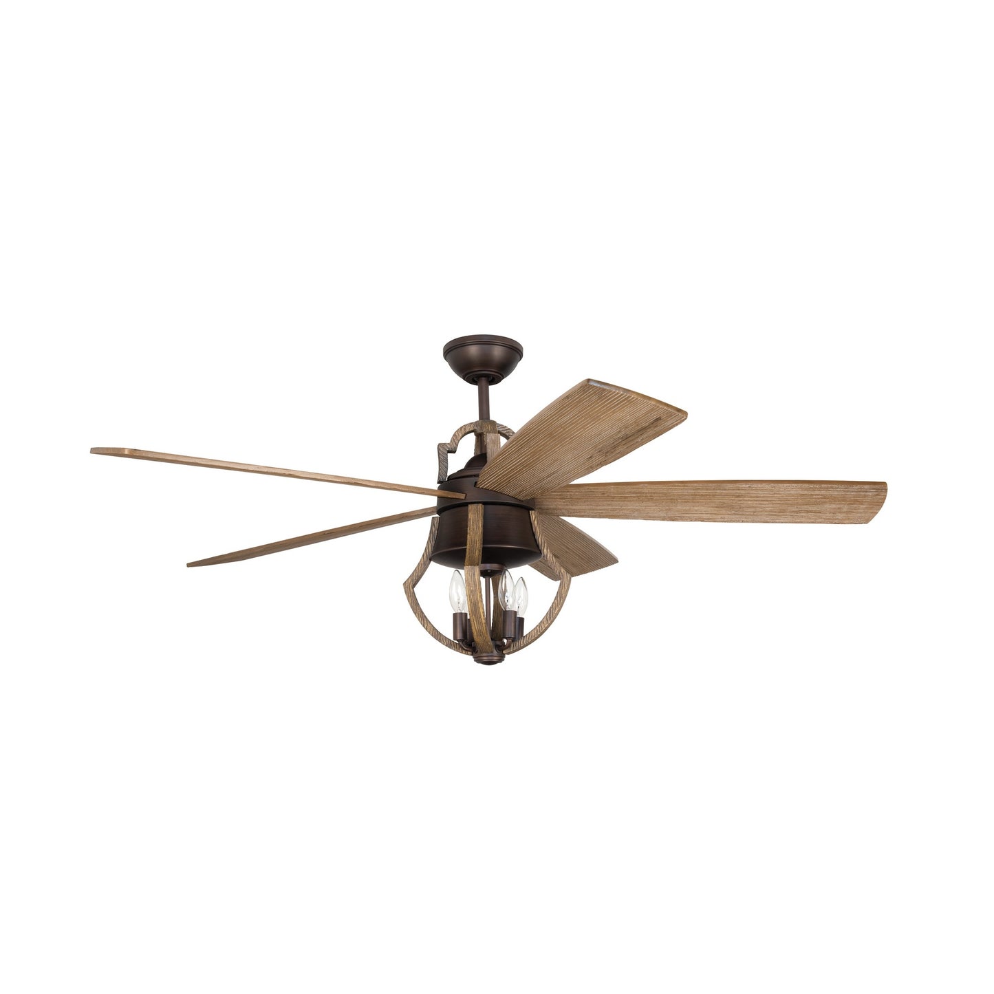 Winton 56-Inch Rustic Ceiling Fan with Integrated Light Kit