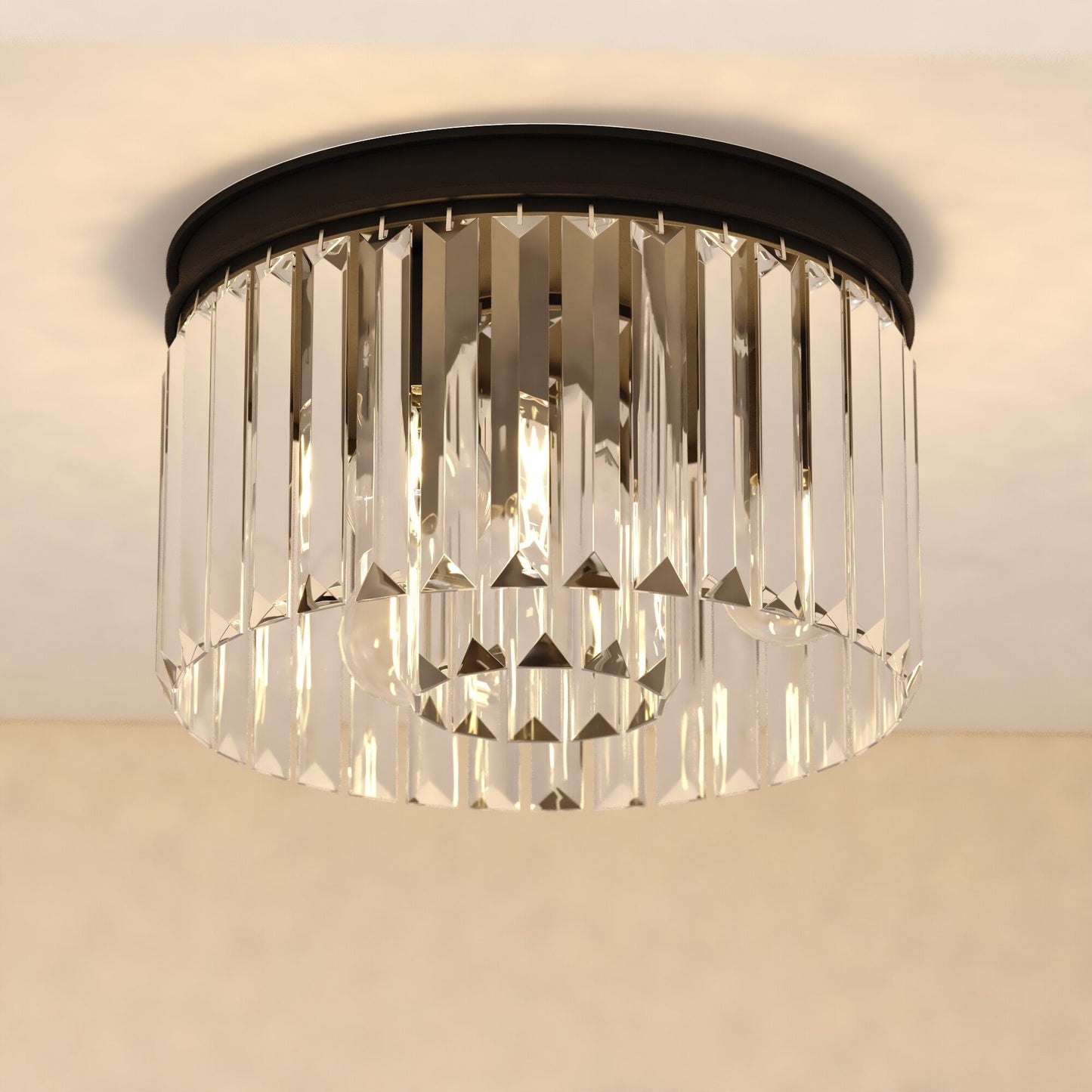 Allerton 12 - in. W 3 Light Flush Mount Matte Black - Orvon Lighting