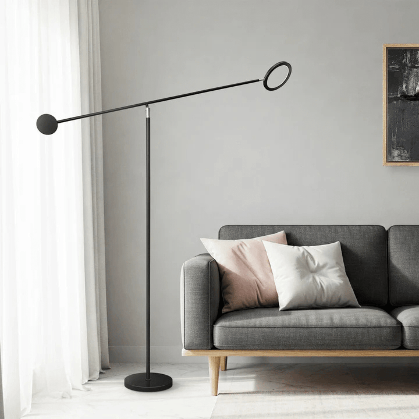 Floor Lamp Black and Chrome - Orvon Lighting