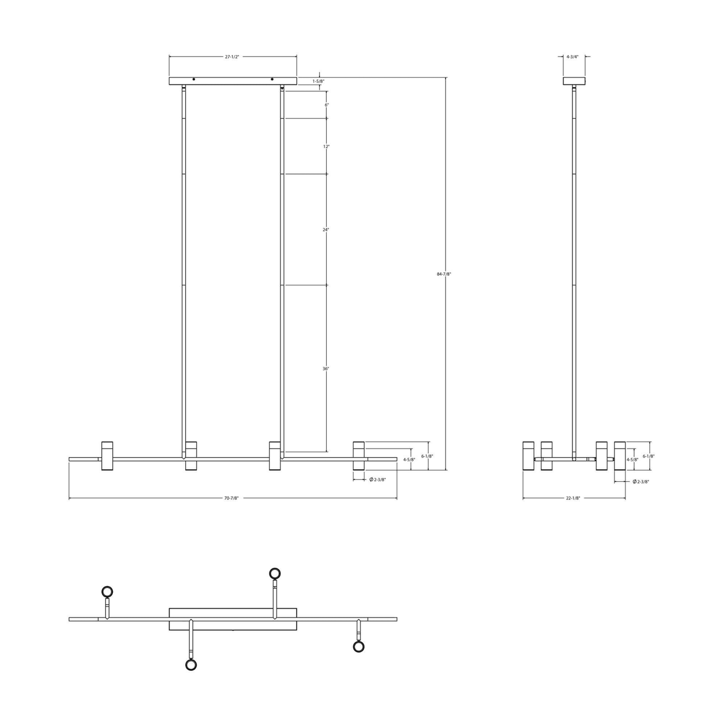 Luxury 72″ LED Suspended Pendant - Orvon Lighting