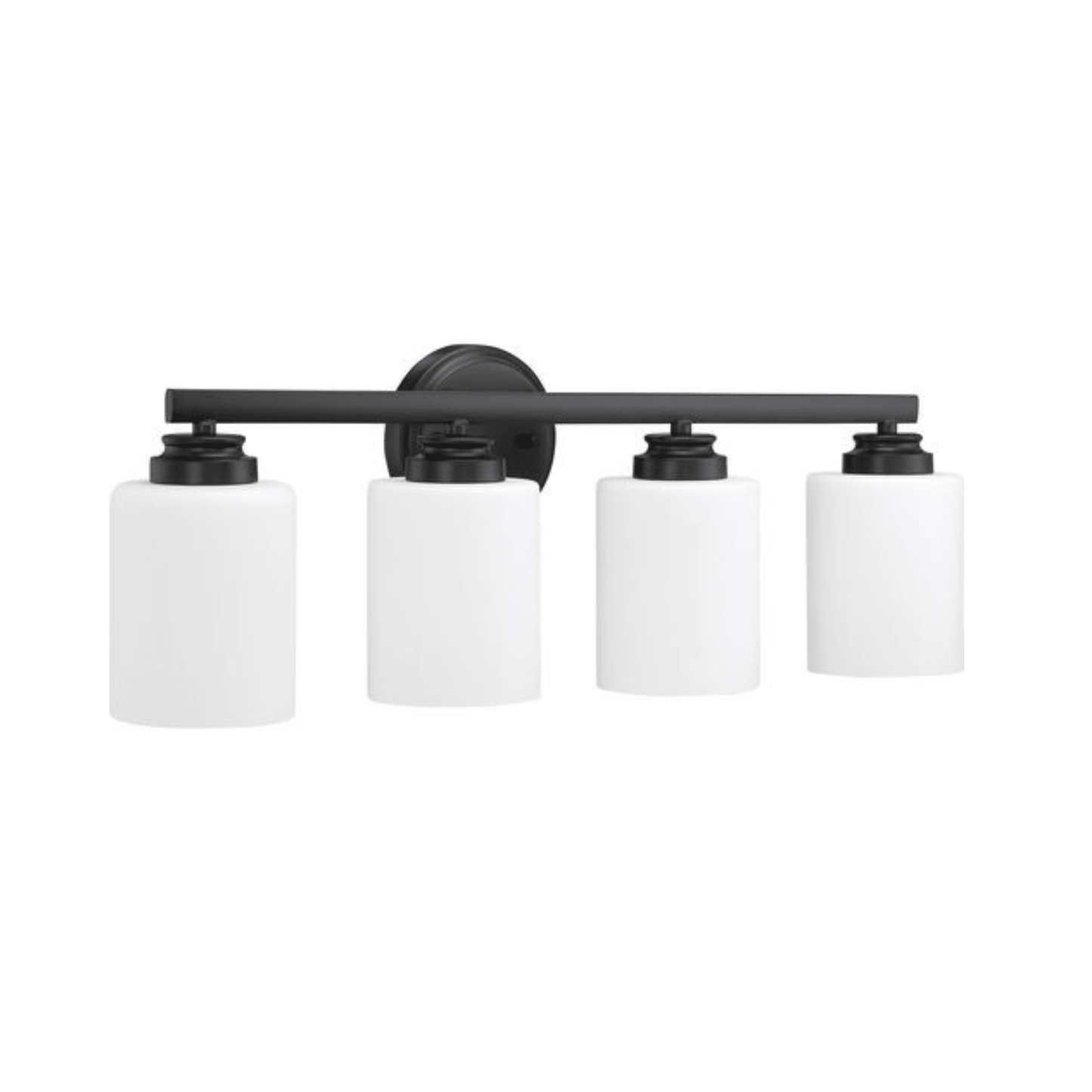Neighborhood Bolden 4 Light 25 inch Flat Black Vanity Light Wall Light in White Frost Glass 50504 - FB - WG - Orvon Lighting