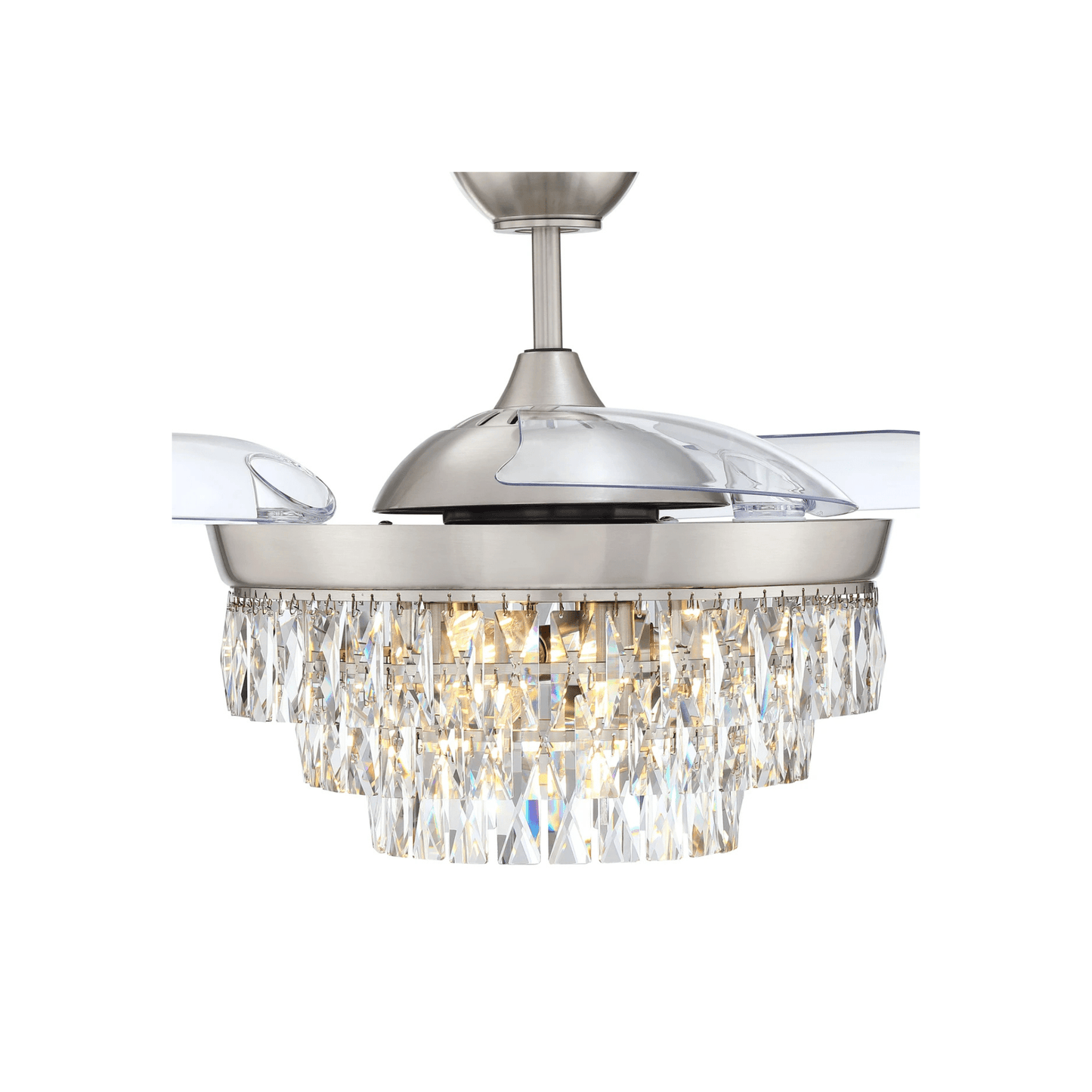 Sofia 42 inch Clear Acrylic Blades Fan, Hidden Blades - Orvon Lighting