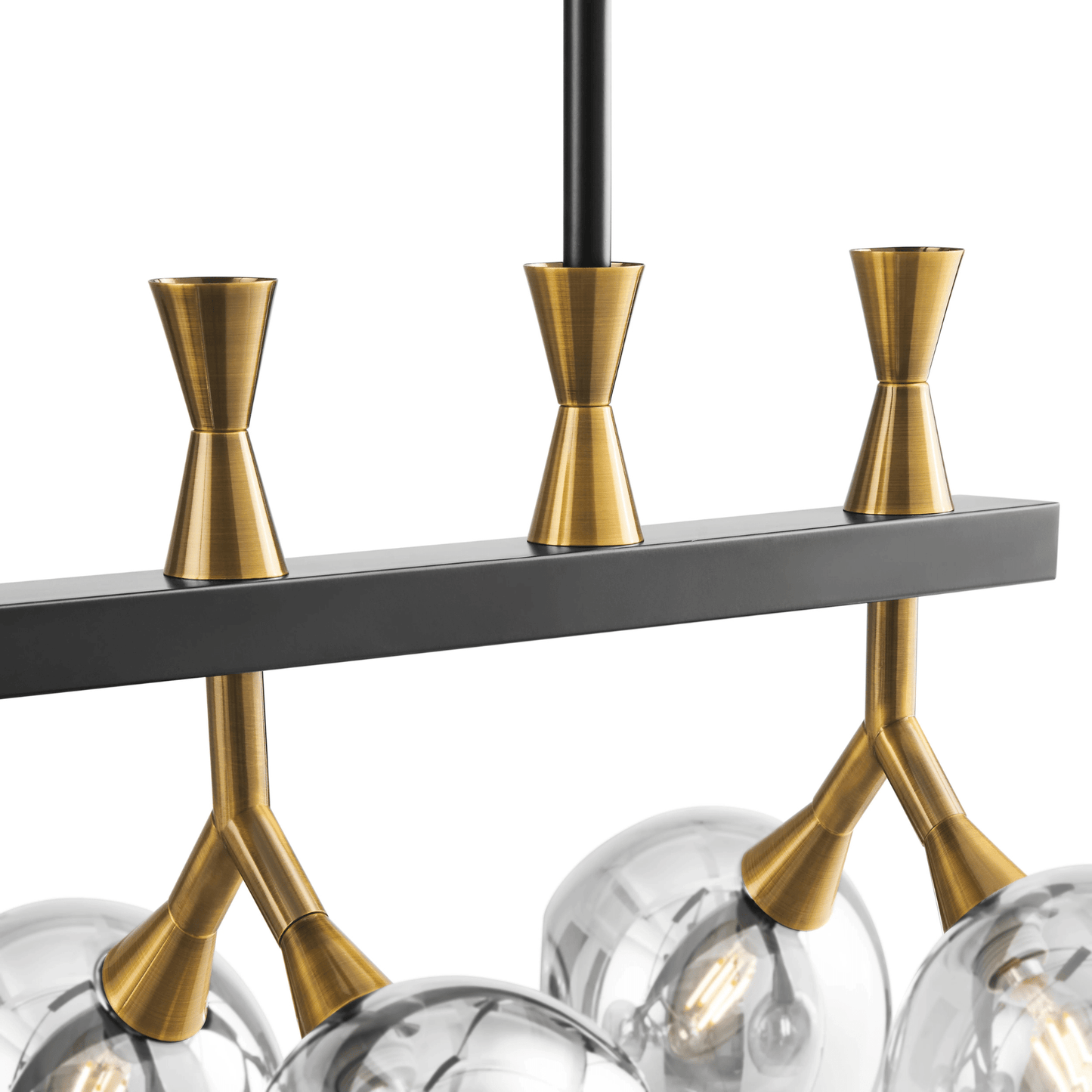 Sonder Rectangular Gold and Black Chandelier - Orvon Lighting