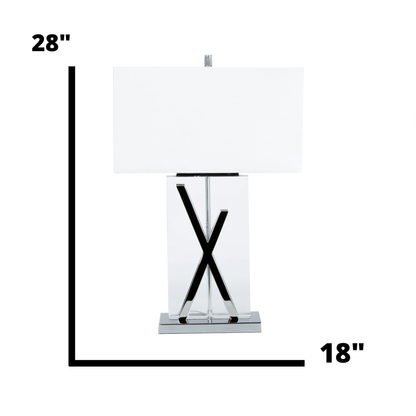 1 Light with USB Charger X Table Lamp Chrome and Crystal - Orvon Lighting