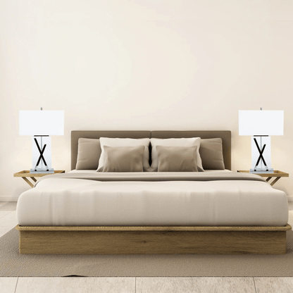 1 Light with USB Charger X Table Lamp Chrome and Crystal - Orvon Lighting