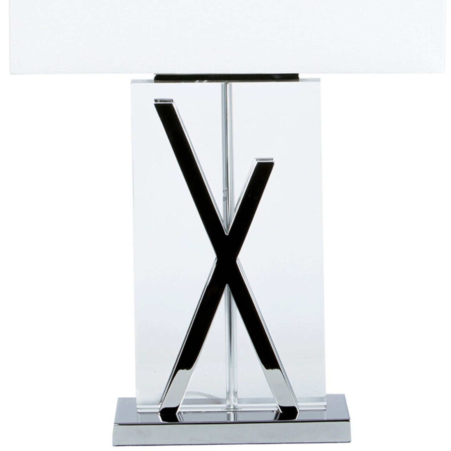 1 Light with USB Charger X Table Lamp Chrome and Crystal - Orvon Lighting