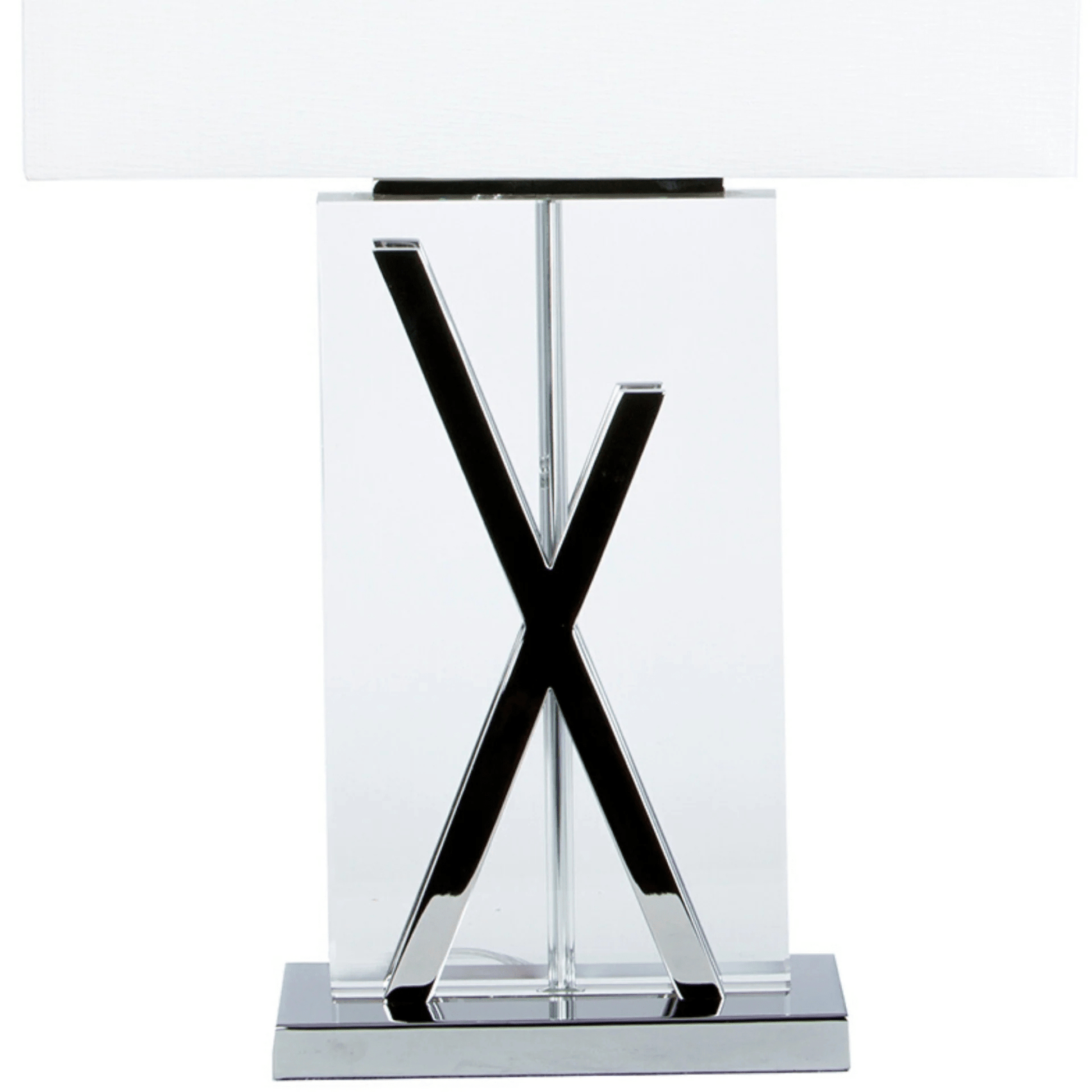 1 Light with USB Charger X Table Lamp Chrome and Crystal - Orvon Lighting
