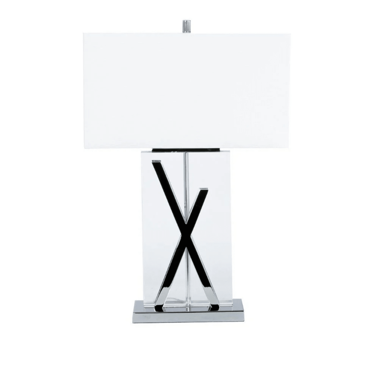 1 Light with USB Charger X Table Lamp Chrome and Crystal - Orvon Lighting