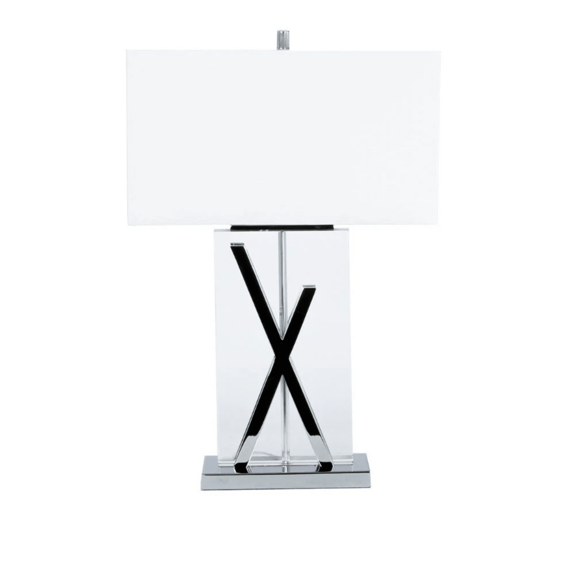 1 Light with USB Charger X Table Lamp Chrome and Crystal - Orvon Lighting