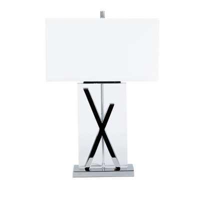 1 Light with USB Charger X Table Lamp Chrome and Crystal - Orvon Lighting