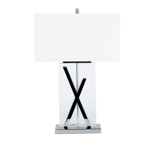 1 Light with USB Charger X Table Lamp Chrome and Crystal - Orvon Lighting