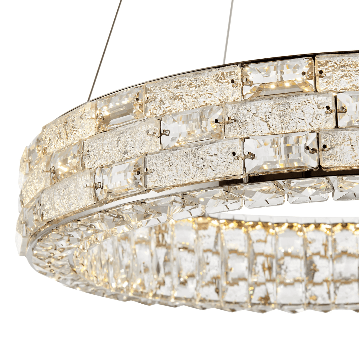 1 Ring Modern LED Crystal Chandelier in Chrome - Orvon Lighting
