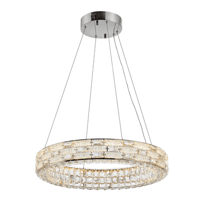 1 Ring Modern LED Crystal Chandelier in Chrome - Orvon Lighting