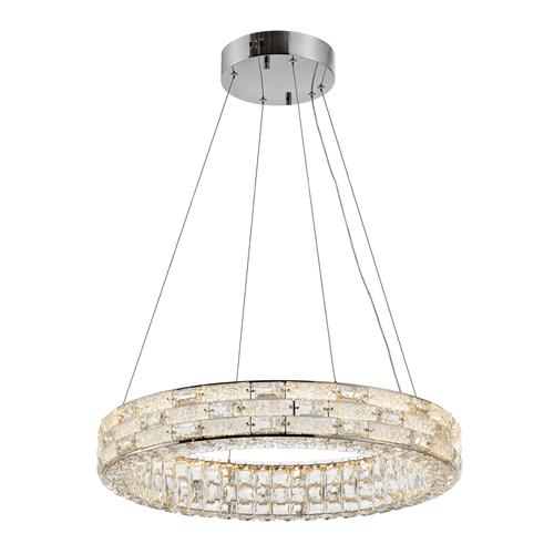 1 Ring Modern LED Crystal Chandelier in Chrome - Orvon Lighting