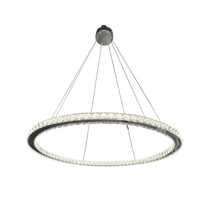 1 Thin Ring Crystal Chandelier Chrome - Orvon Lighting