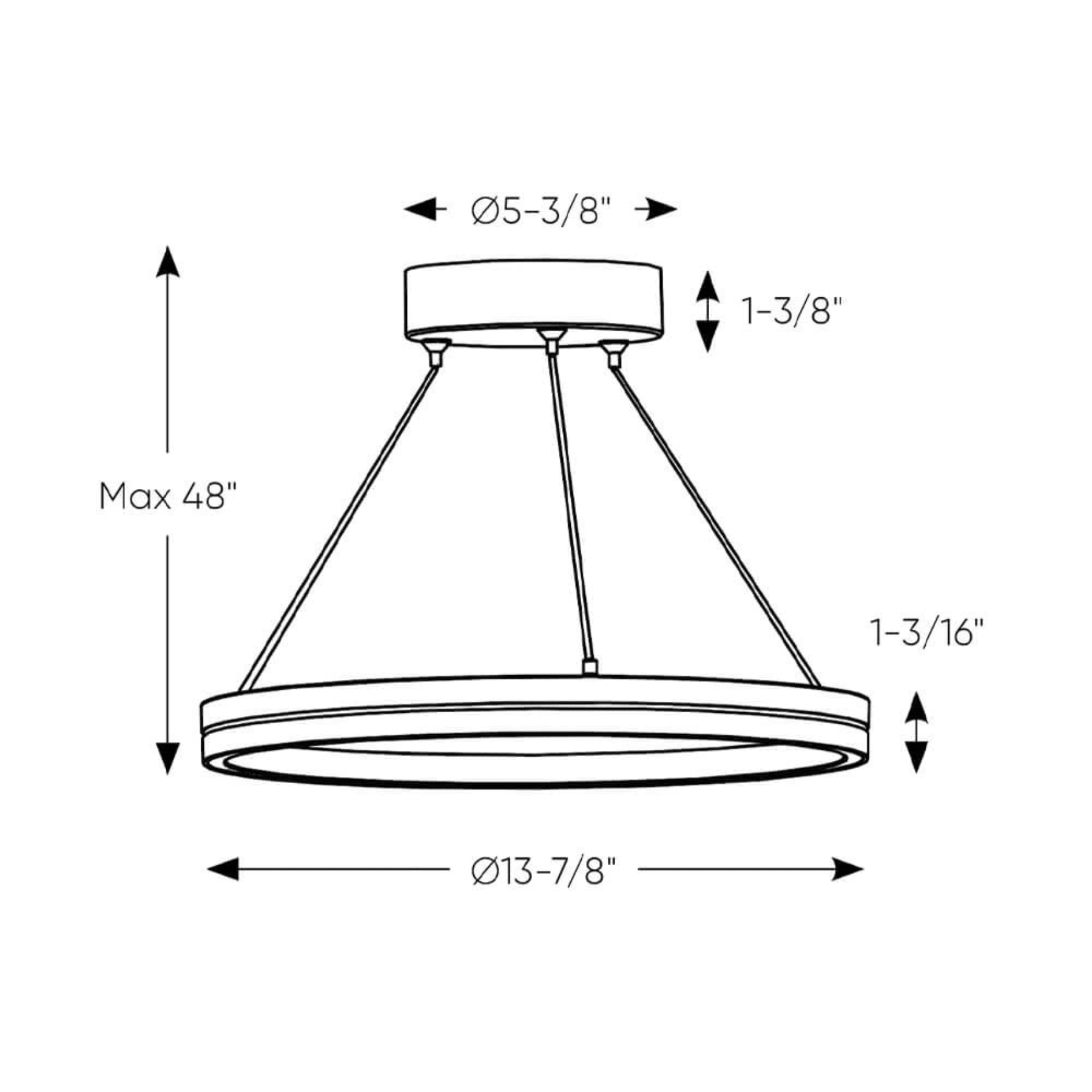 14 Inch Pendant Double Ring - Orvon Lighting