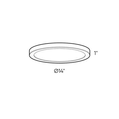 14 Inch Round Indoor/Outdoor LED Flush Mount - Orvon Lighting