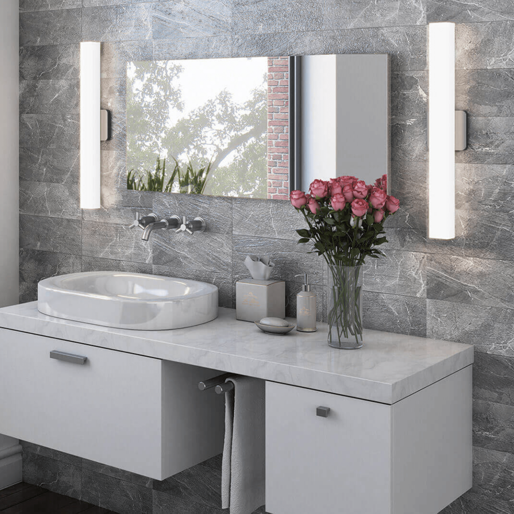 18 Inch CCT Glass LED Vanity Light - Orvon Lighting