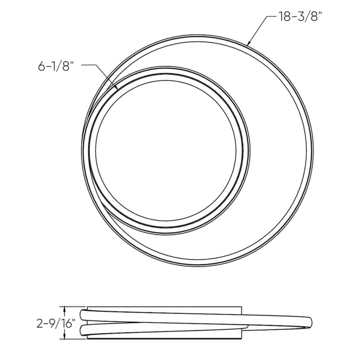 18 Inch Flushmount With Outer Ring - Orvon Lighting