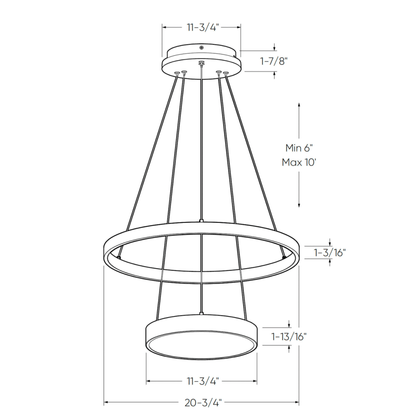 20″ LED Ceiling Pendant - Orvon Lighting