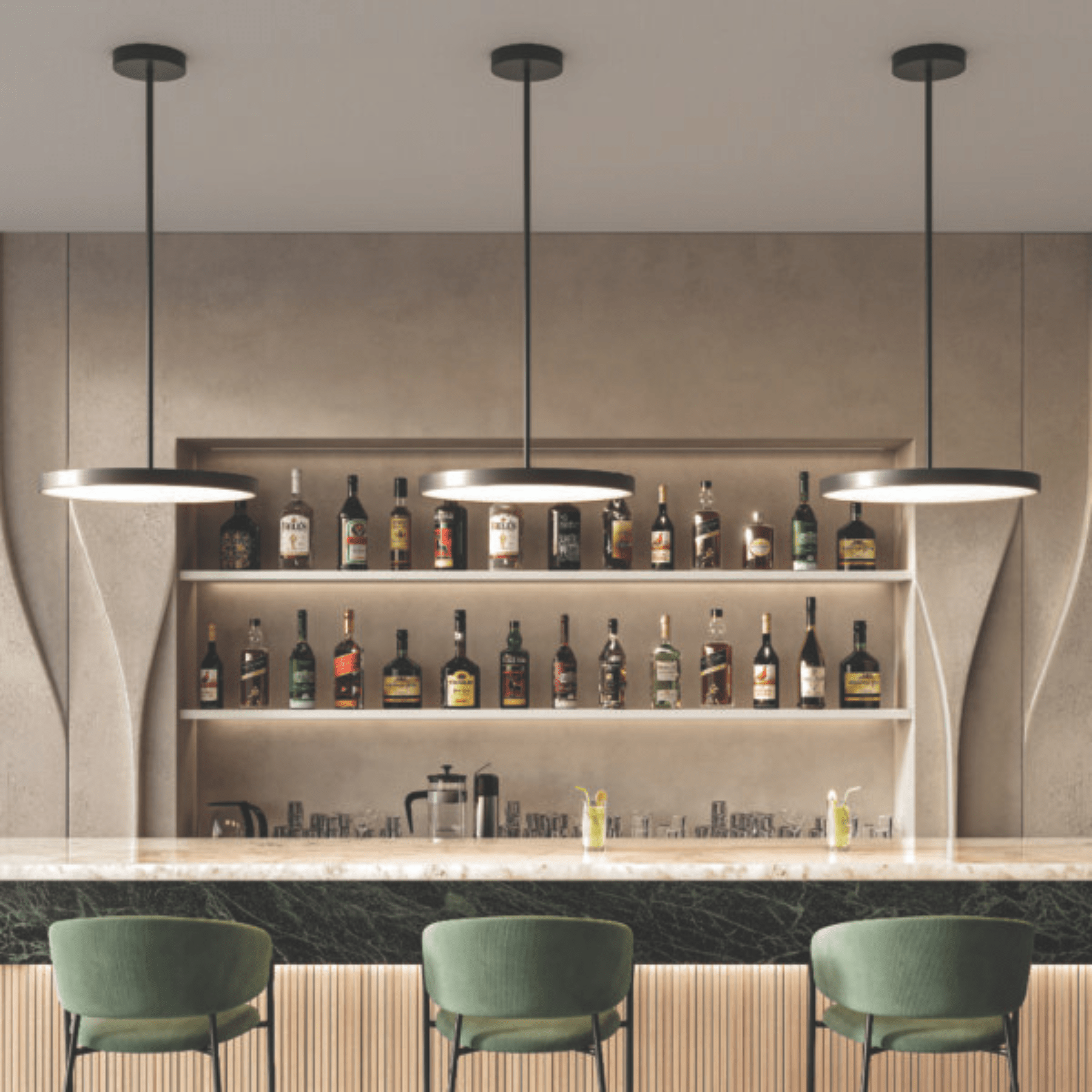 21″ 2 - in - 1 Pendant and flush mount - Orvon Lighting