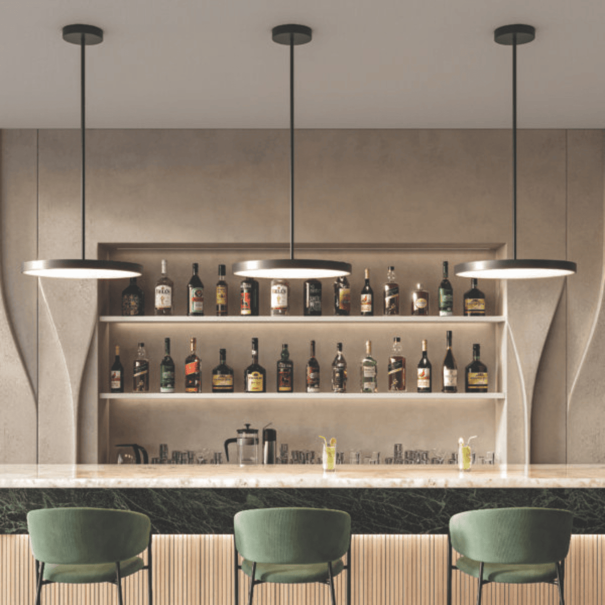 21″ 2 - in - 1 Pendant and flush mount - Orvon Lighting