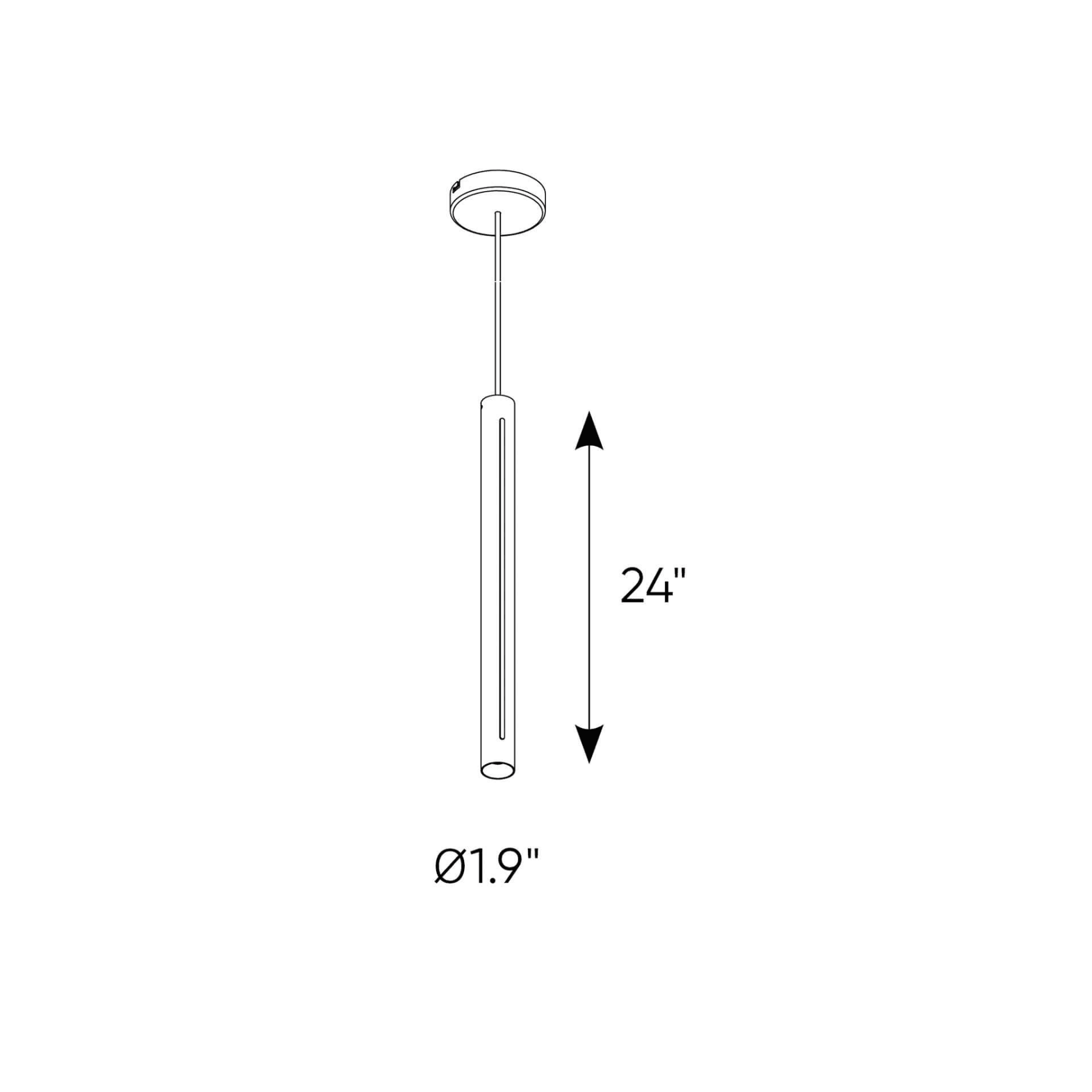 24″ Cylindrical Pendant Light - Orvon Lighting