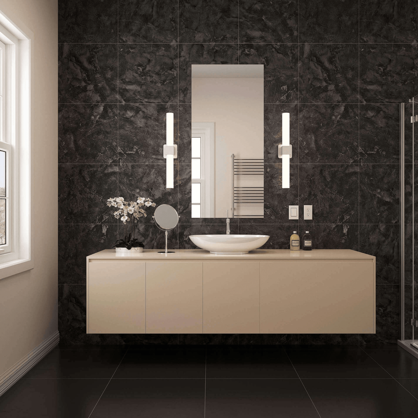24 Inch CCT Glass LED Vanity Light - Orvon Lighting