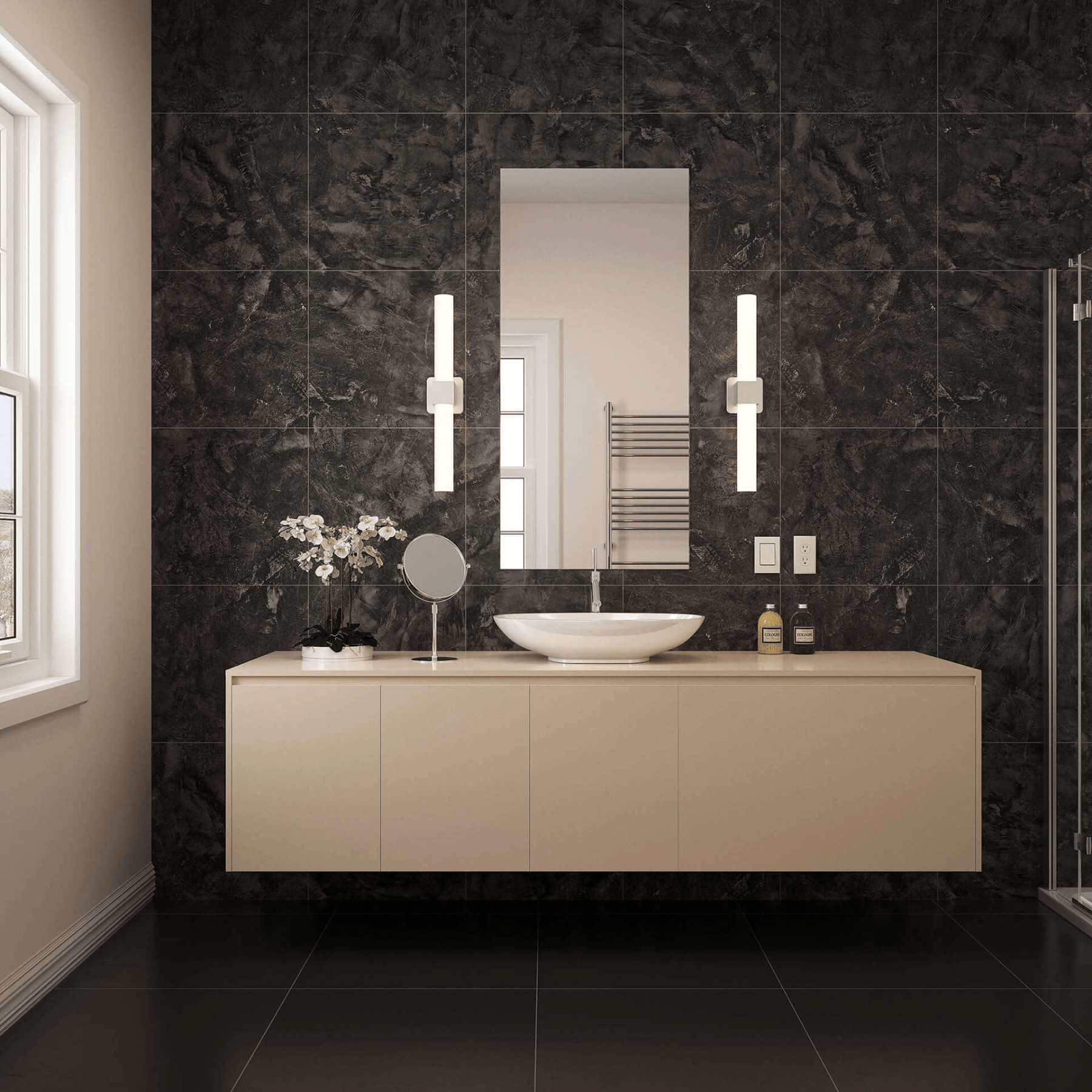 24 Inch CCT Glass LED Vanity Light - Orvon Lighting