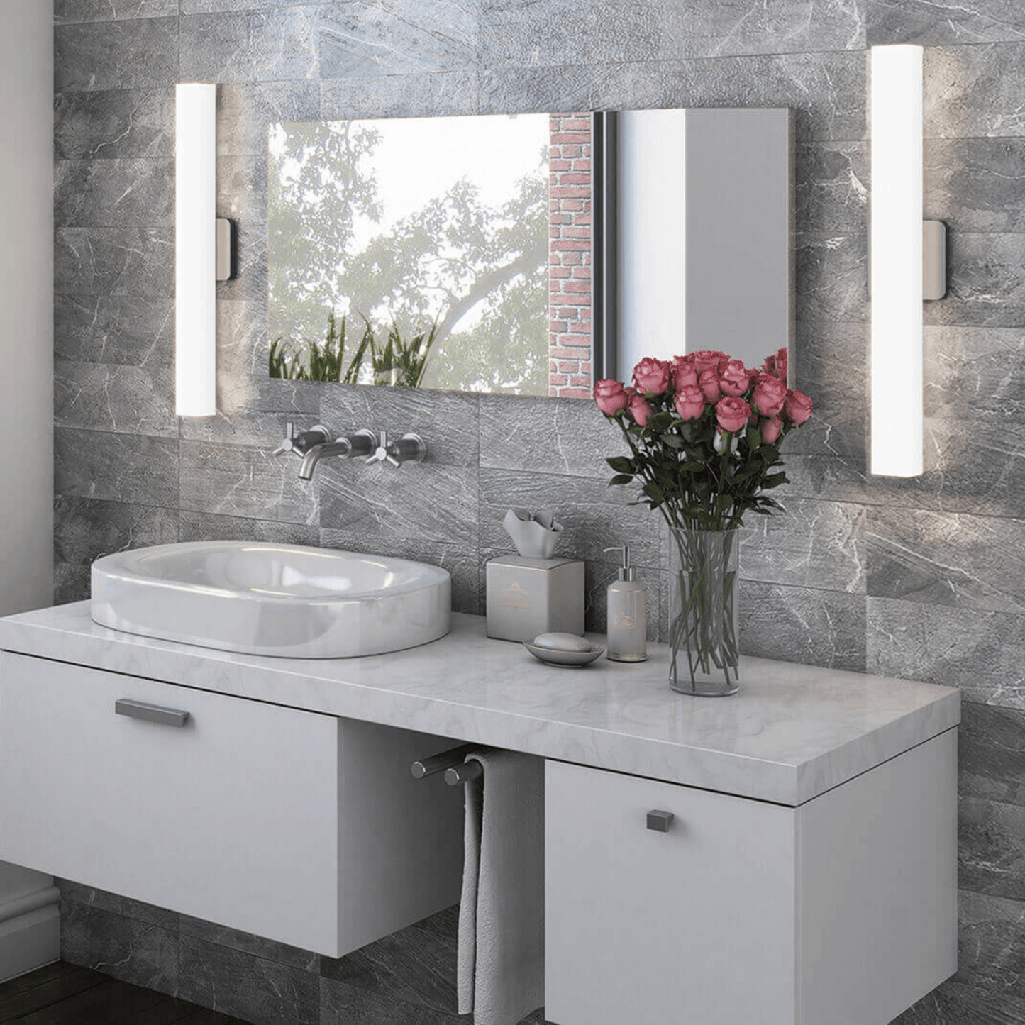 24 Inch CCT Glass LED Vanity Light - Orvon Lighting