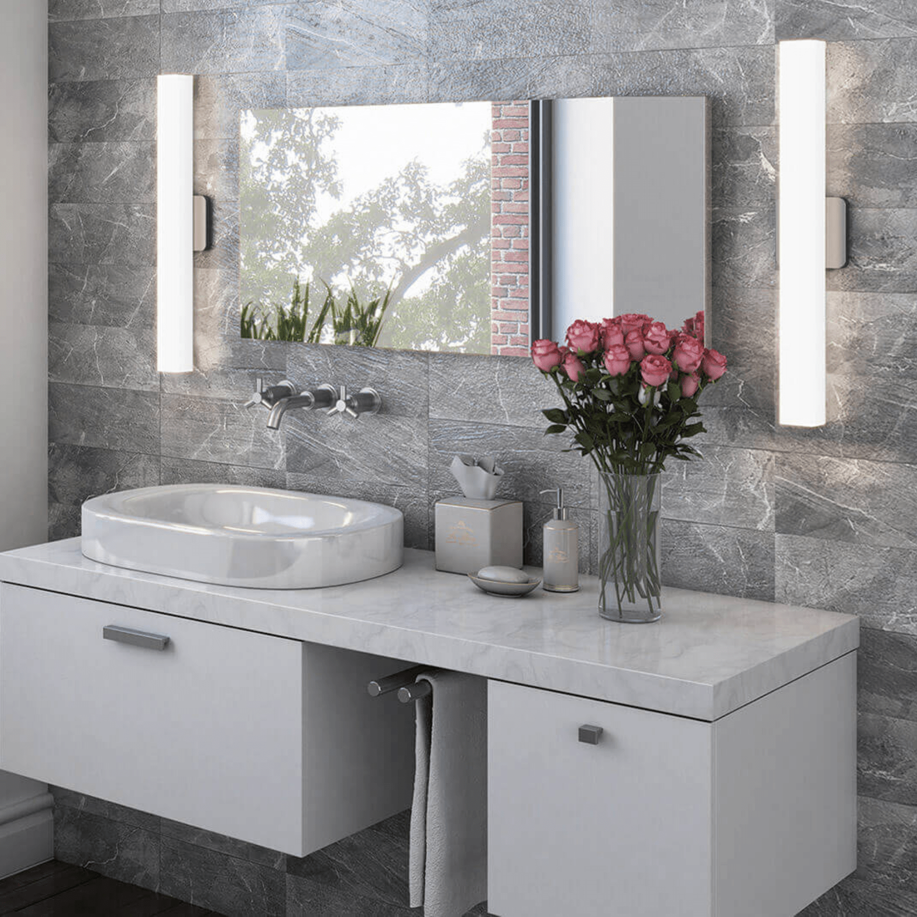 24 Inch CCT Glass LED Vanity Light - Orvon Lighting