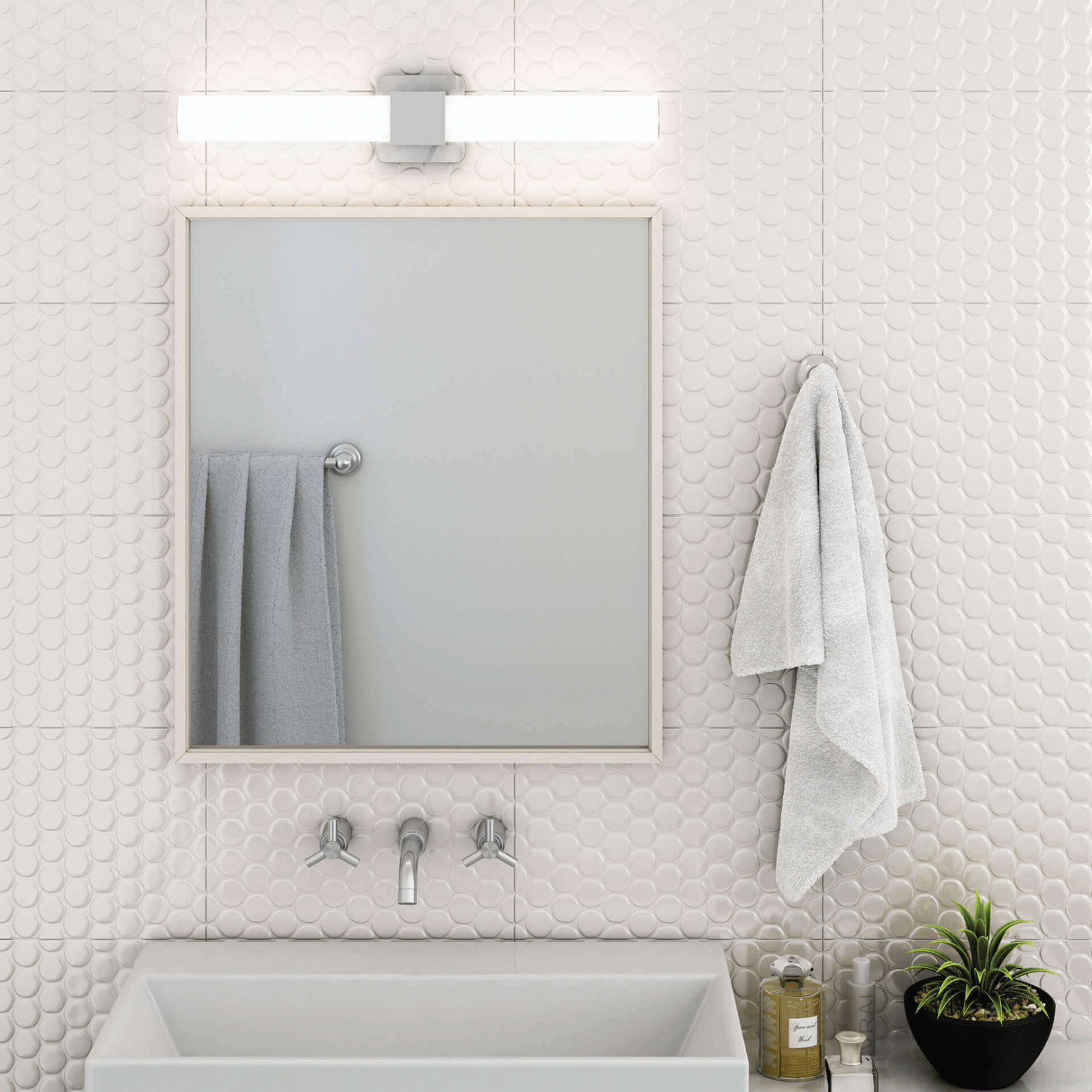 24 Inch CCT Glass LED Vanity Light - Orvon Lighting