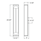 24 Inch Rectangular CCT Dual Light Wall Sconce - Orvon Lighting