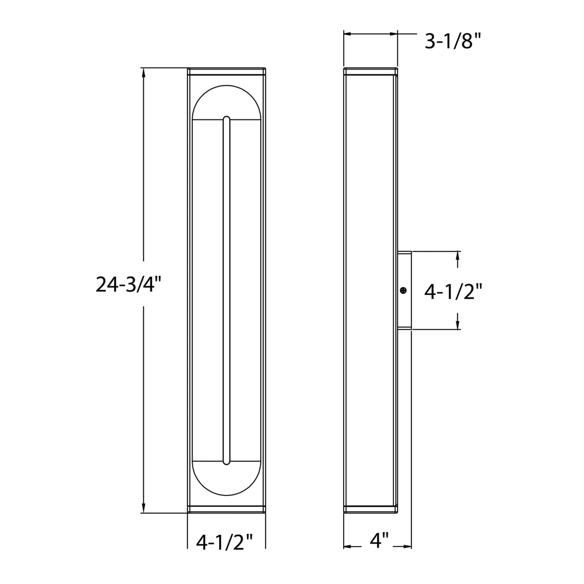 24 Inch Rectangular CCT Dual Light Wall Sconce - Orvon Lighting