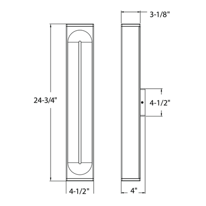 24 Inch Rectangular CCT Dual Light Wall Sconce - Orvon Lighting