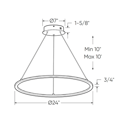 24″ LED Ceiling Pendant - Orvon Lighting