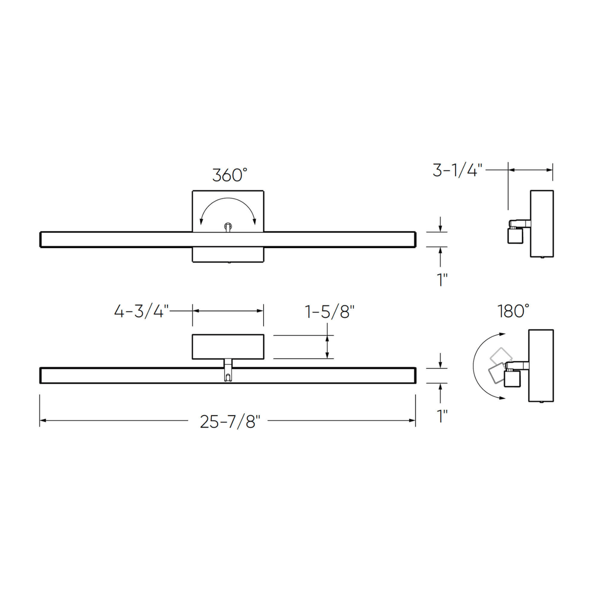24″ Linear Swivel Vanity Sconce - Orvon Lighting