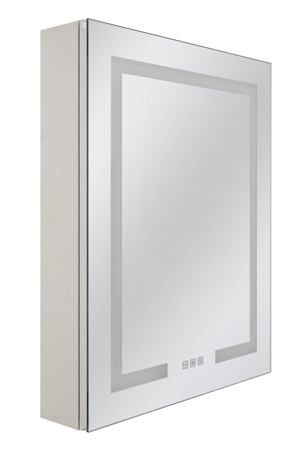 24" x 30" Front/Inside Lit LED Mirror Medicine Cabinet in White - Orvon Lighting