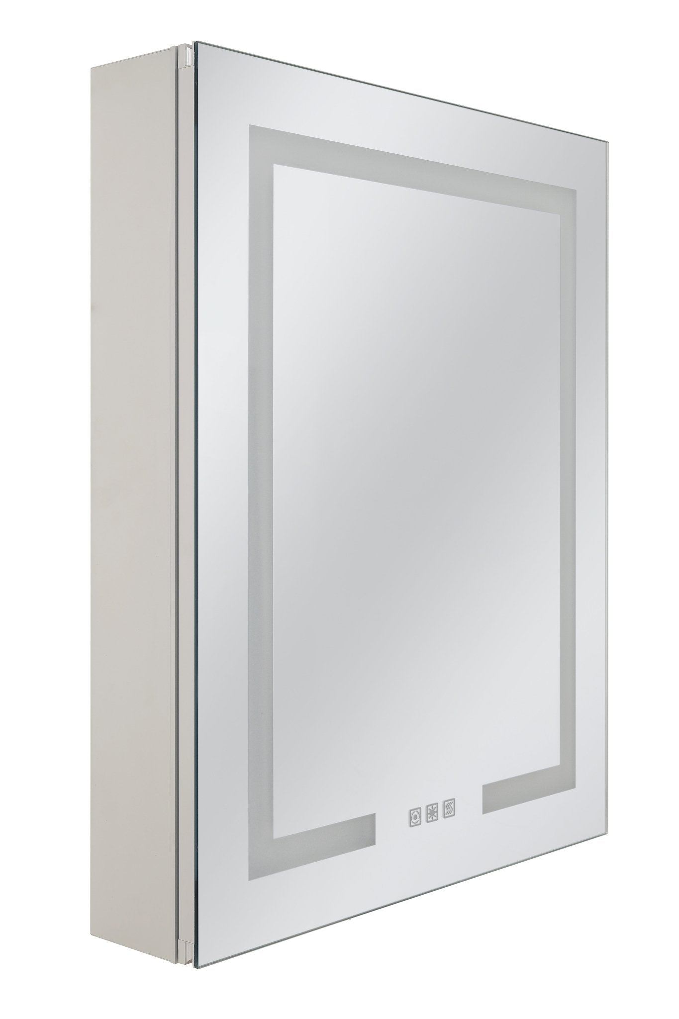 24" x 30" Front/Inside Lit LED Mirror Medicine Cabinet in White - Orvon Lighting