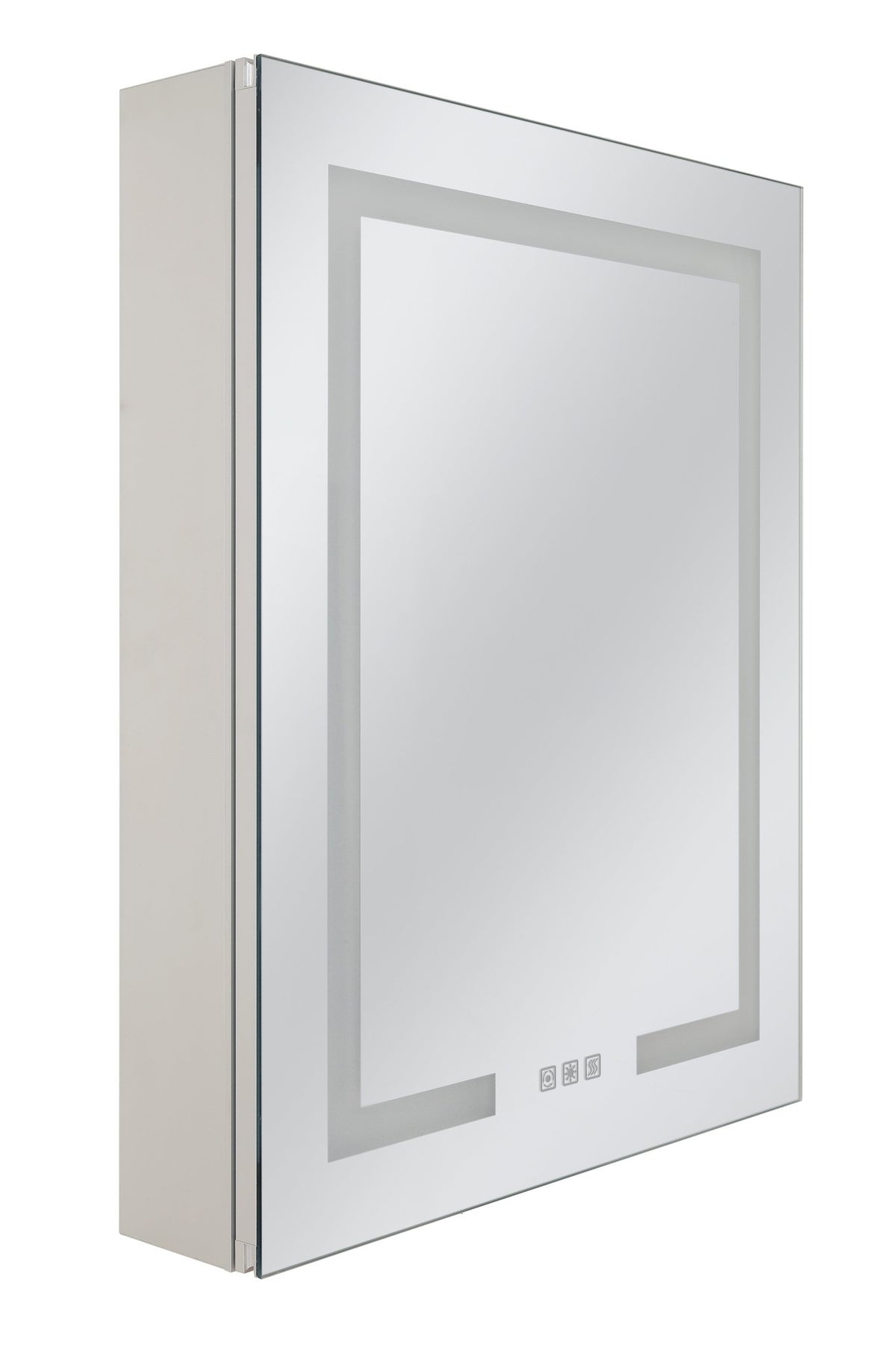 24" x 30" Front/Inside Lit LED Mirror Medicine Cabinet in White - Orvon Lighting