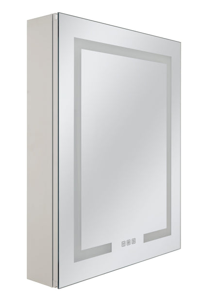 24" x 30" Front/Inside Lit LED Mirror Medicine Cabinet in White - Orvon Lighting