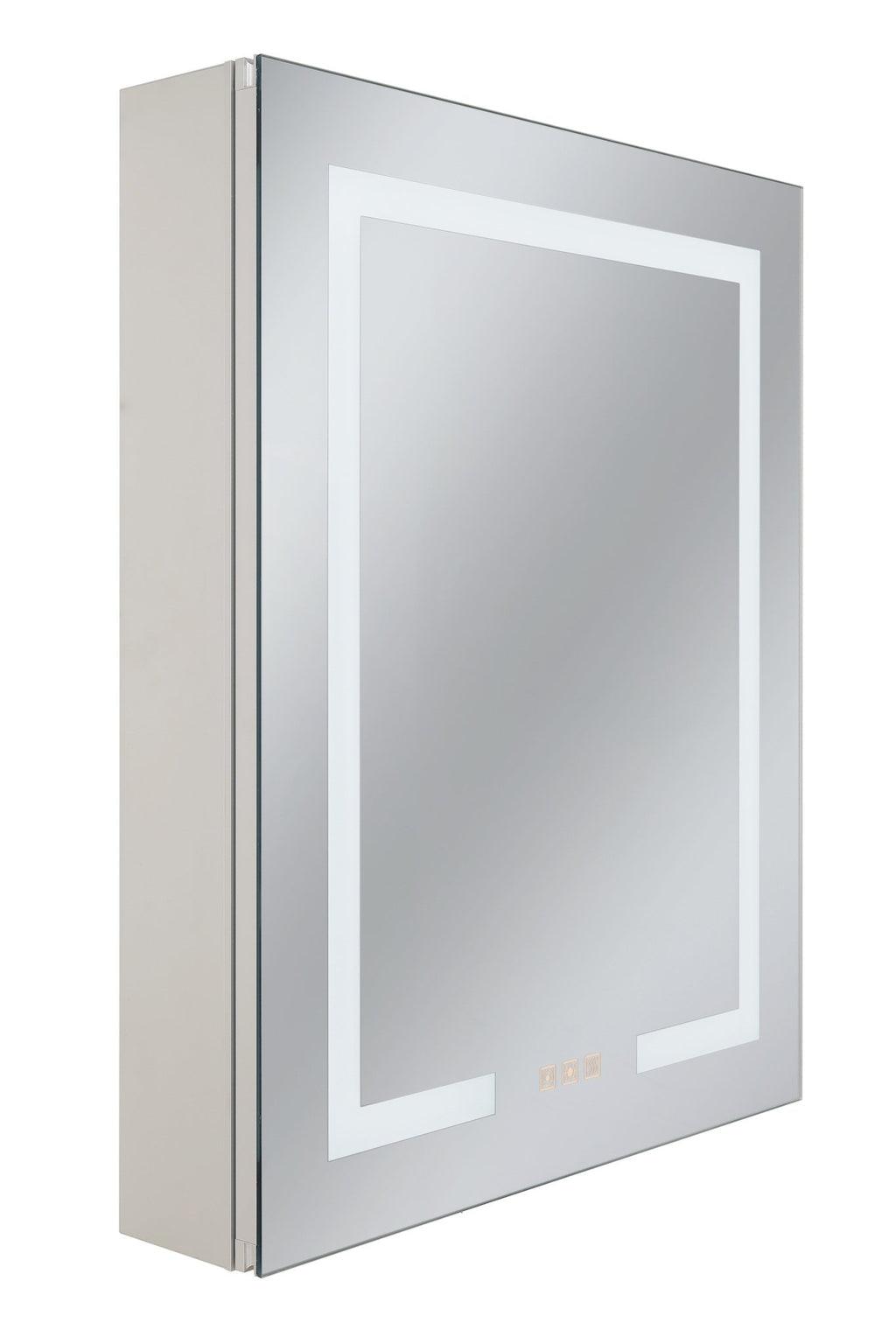 24" x 30" Front/Inside Lit LED Mirror Medicine Cabinet in White - Orvon Lighting