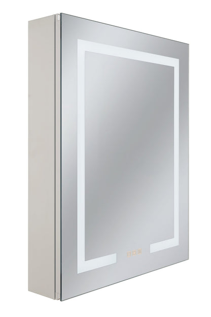 24" x 30" Front/Inside Lit LED Mirror Medicine Cabinet in White - Orvon Lighting