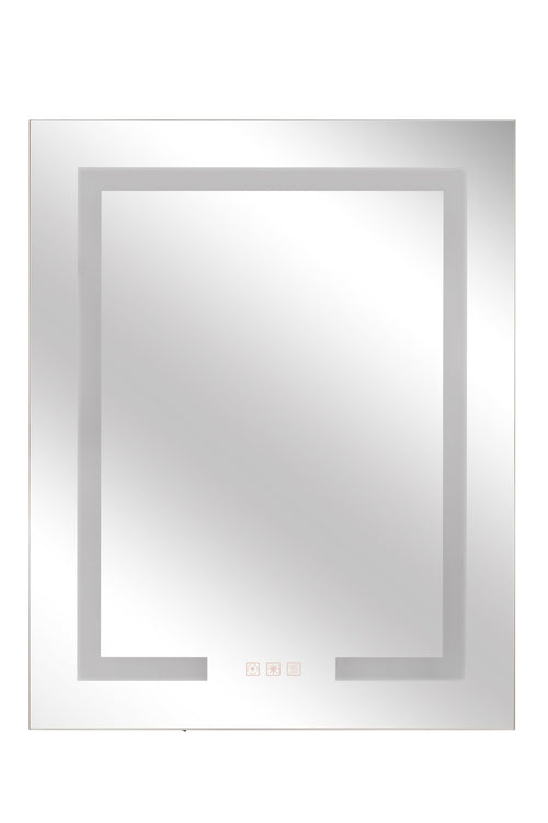 24" x 30" Front/Inside Lit LED Mirror Medicine Cabinet in White - Orvon Lighting