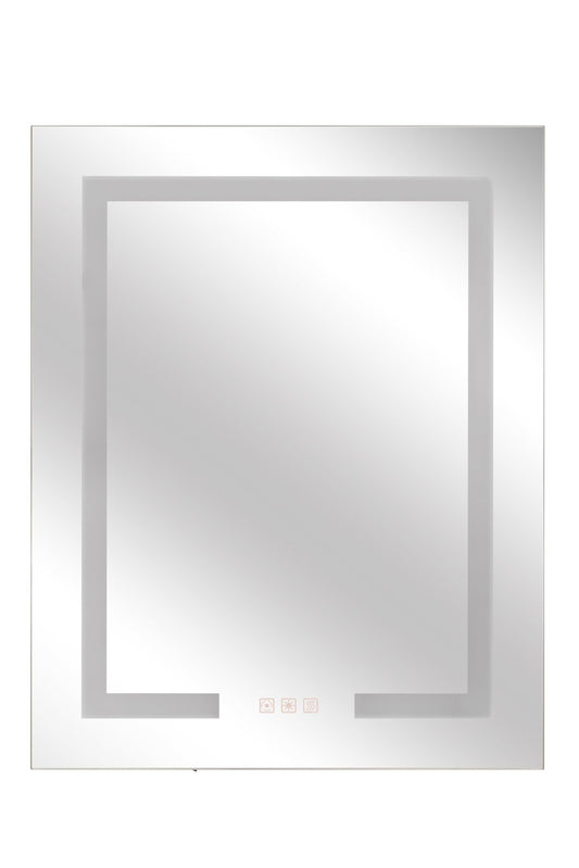 24" x 30" Front/Inside Lit LED Mirror Medicine Cabinet in White - Orvon Lighting
