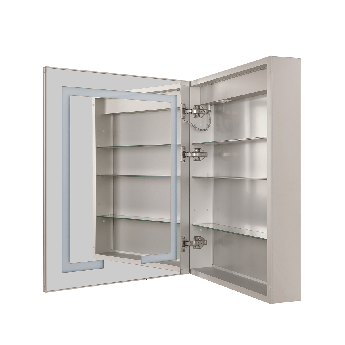 24" x 30" Front/Inside Lit LED Mirror Medicine Cabinet in White - Orvon Lighting
