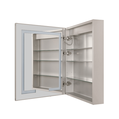 24" x 30" Front/Inside Lit LED Mirror Medicine Cabinet in White - Orvon Lighting