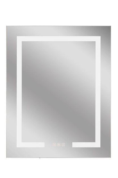 24" x 30" Front/Inside Lit LED Mirror Medicine Cabinet in White - Orvon Lighting